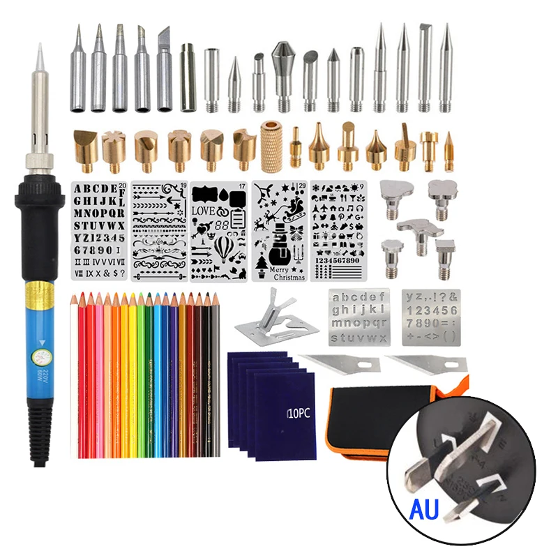 

60W Soldering Iron Kit Electronics Welding Irons Solder Tools Adjustable Temp US