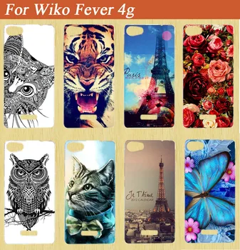 

Fashion Painted 14 Styles Stand Design case For Wiko Fever 4G cover 4g case Top quality Plastic phone case Free Shipping