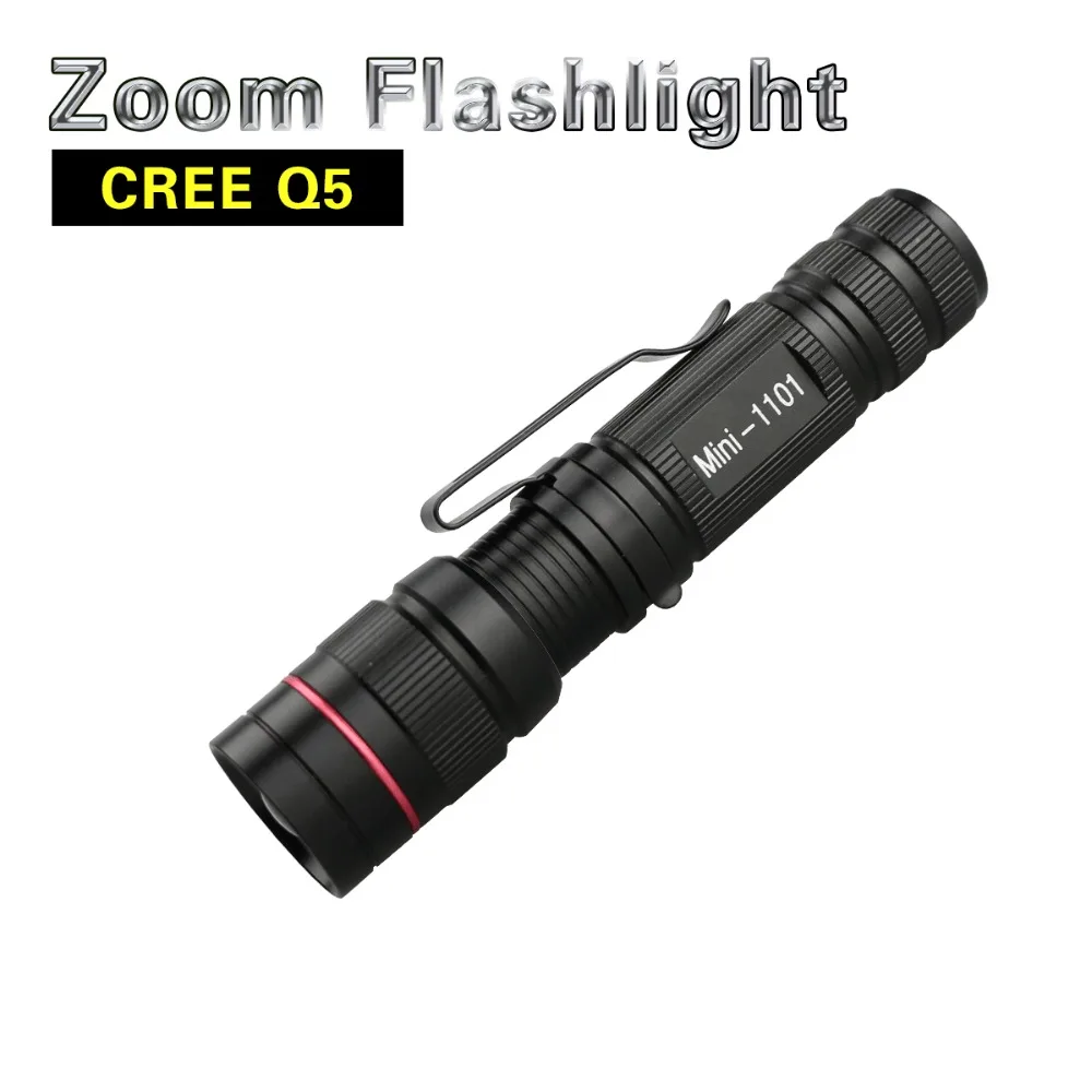 

LED Flashlight Q5 Zoomable Waterproof Flashlights Linternas LED Lampe Torche AA / 14500 Mini LED Flashlight for Self Defense