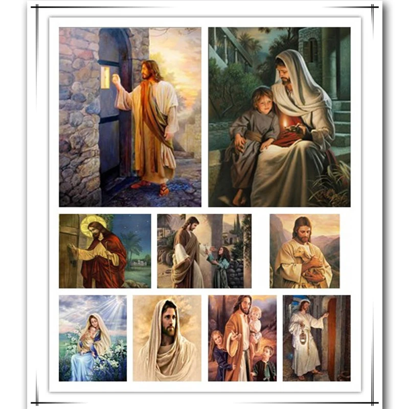 

Needlework Diamond Embroidery Jesus came knocking Door Square 5d diy Diamond Painting Christian Series Full Drill Mosaic Picture
