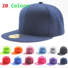 2016 Wholesale Fashion Casual Unisex Pure Color Flat Brim Hat Bone Hats Hip hop Cap Blank Baseball Caps For Men Women Snapbacks