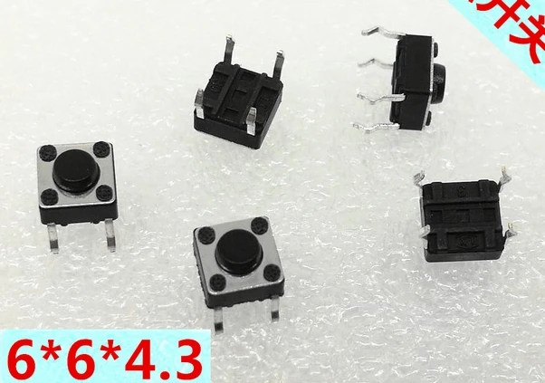 

500pcs 6*6*4.3mm 4pin Quality Mini Micro Momentary Tactile Push Button Switch