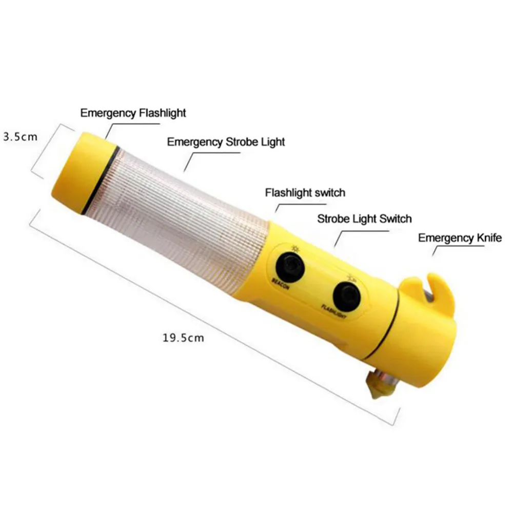4 в 1 автомобильный молоток безопасности высокого качества портативный многофункциональный молоток безопасности со светодиодной вспышкой Спасательный Инструмент