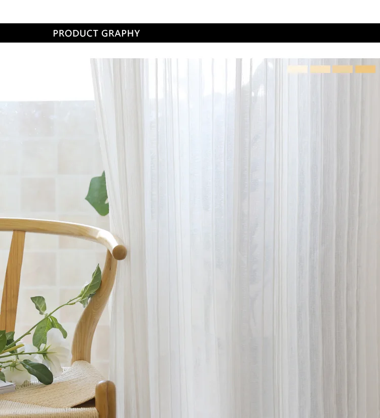 CITYINCITY Striped Tulle Curtains For livingroom White Luxury Drape Curtain for Kitchen Bedroom ready made curtain Customized04