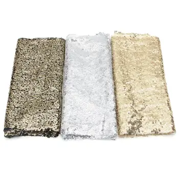 

High Quality 30*200cm Sparkly Sequin Fabric Tablecloth Table Runner For Wedding Party Banquet Event Decoration DIY Craft Sewing