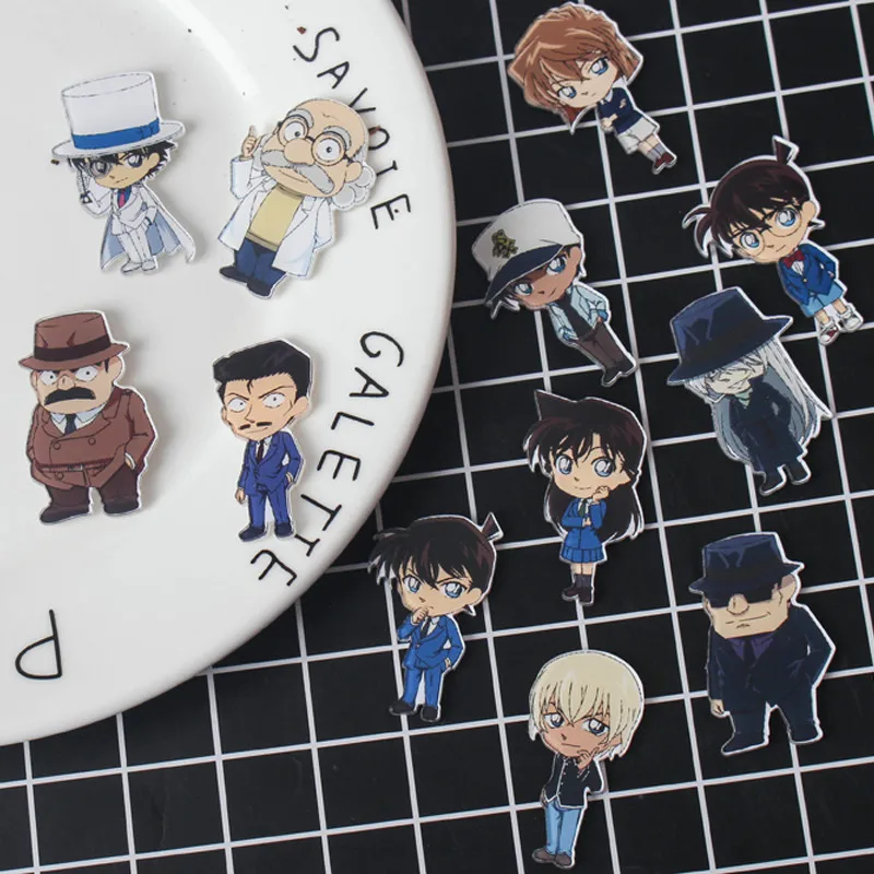 

1 PCS mix lovely Detective Conan cartoon mix dog for Clothing Acrylic Badges Kawaii Icons on The Backpack Pin Brooch Badge Z69