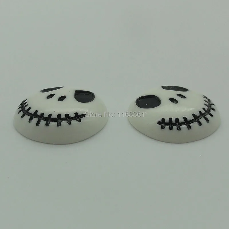 1pcs/lot resin flat back Halloween Skull head 24mm Cabochons Scrapbooking Hair Bow Center DIY Christmas decration C103-9