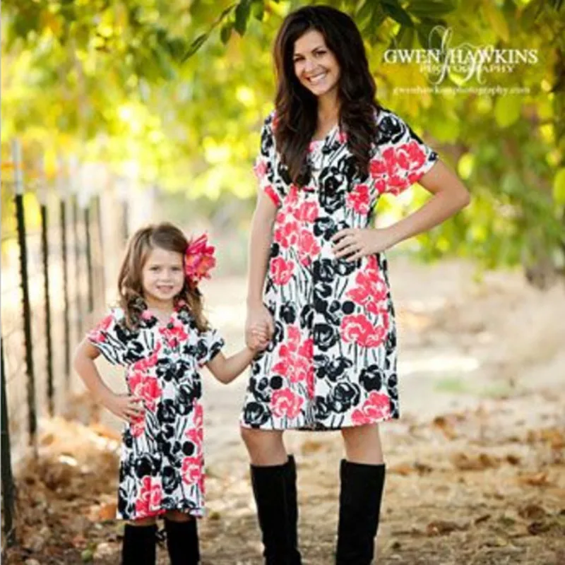 Mother Daughter Outfits Mom and Daughter Dresses Family Look Set Flower