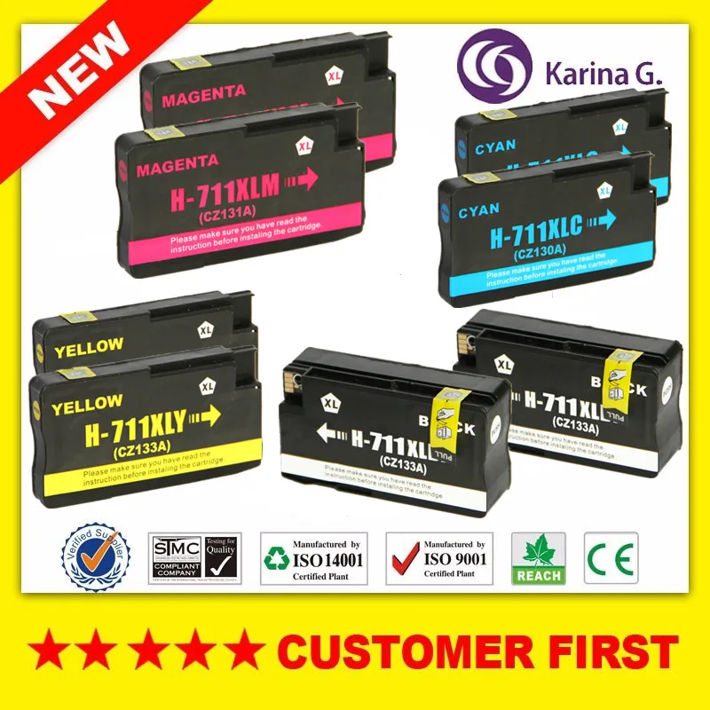 

2sets Compatible for HP711 hp 711 ink cartridge suit For Designjet T120 T520 printer with chip full ink