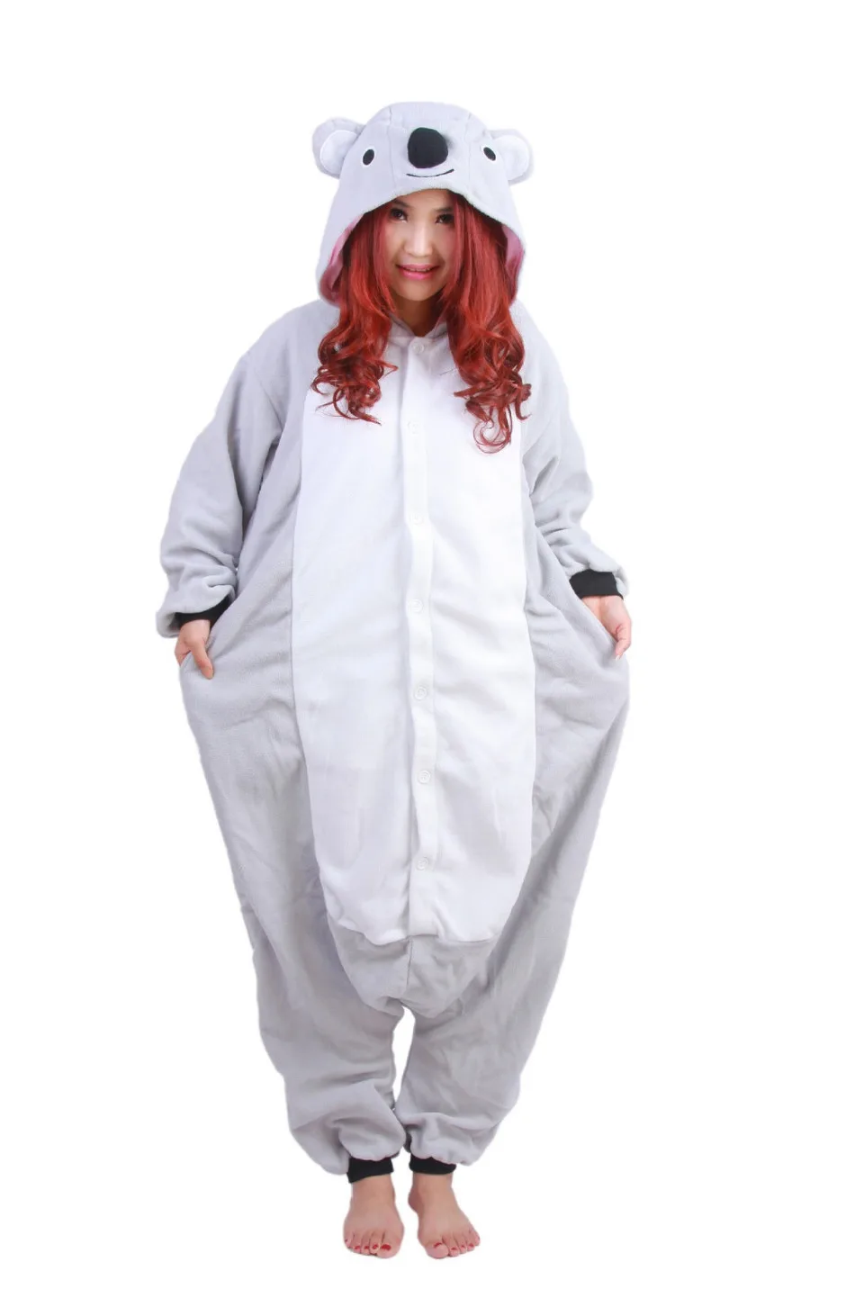 

Kigurumi Blue Gray Koala Pajamas Animal Party Cosplay Costume Flannel Adult Onesies Jumpsuit Cartoon Animal Sleepwear