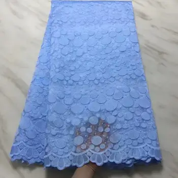 

african lace fabric 2019 high quality lace with Blue African Cord Lace Fabrics Nigerian guipure Lace Fabrics For Wedding Dress