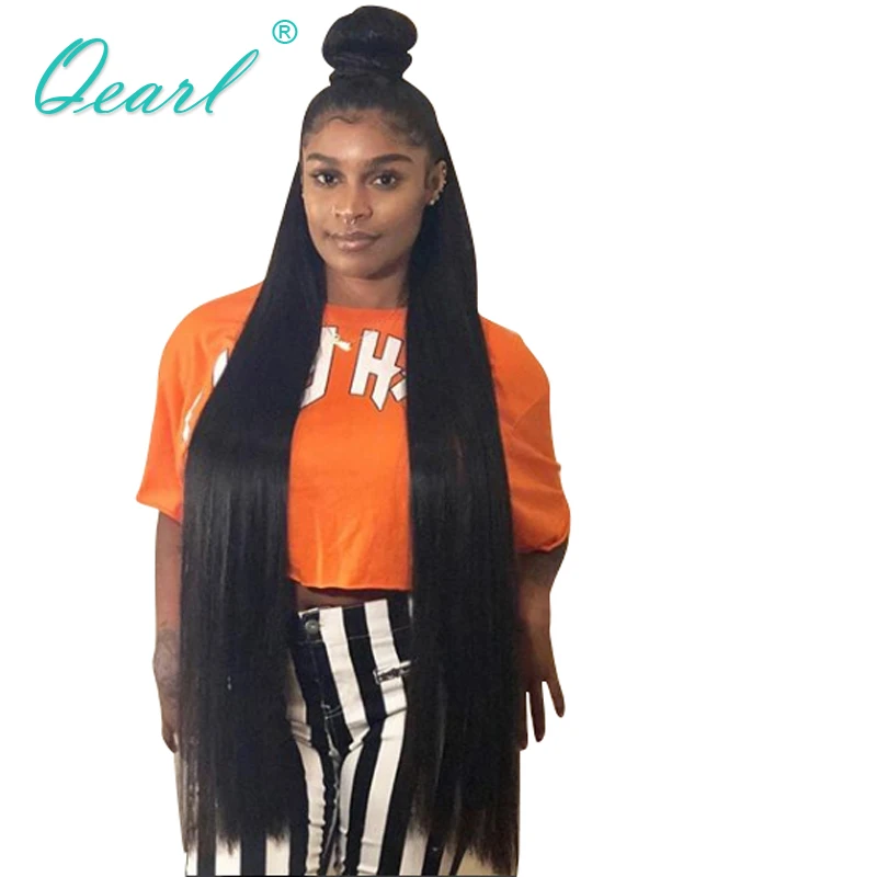 

Long Human Hair Glueless Lace Front Wigs 26"28"30" Silky Straight Freestyle 13x4 180% 250% Density Pre Plucked Lace Wig Qearl