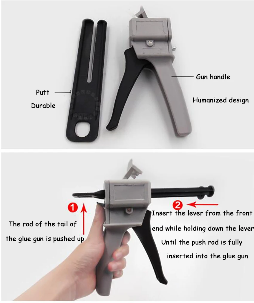 50 мл Для эпоксидного клея клеевой пистолет силикагель компонент Клеевые пистолеты аппликатор клей, для склеивания сжимайте 1:1 2:1 двухкомпонентный клееевой пистолет