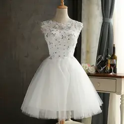 Bealegantom Белый Короткие платья выпускного вечера 2018 Тюль аппликация возвращения домой коктейльное вечерние особых случаев Платье Vestido Fiesta