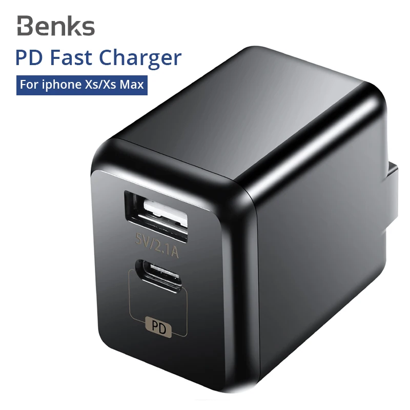 

Benks 5V/3A USB Type C PD Phone Fast Charging Charger Adapter USB Wall Power Adapter for iPhone XS Max Xiaomi Samsung MacBook