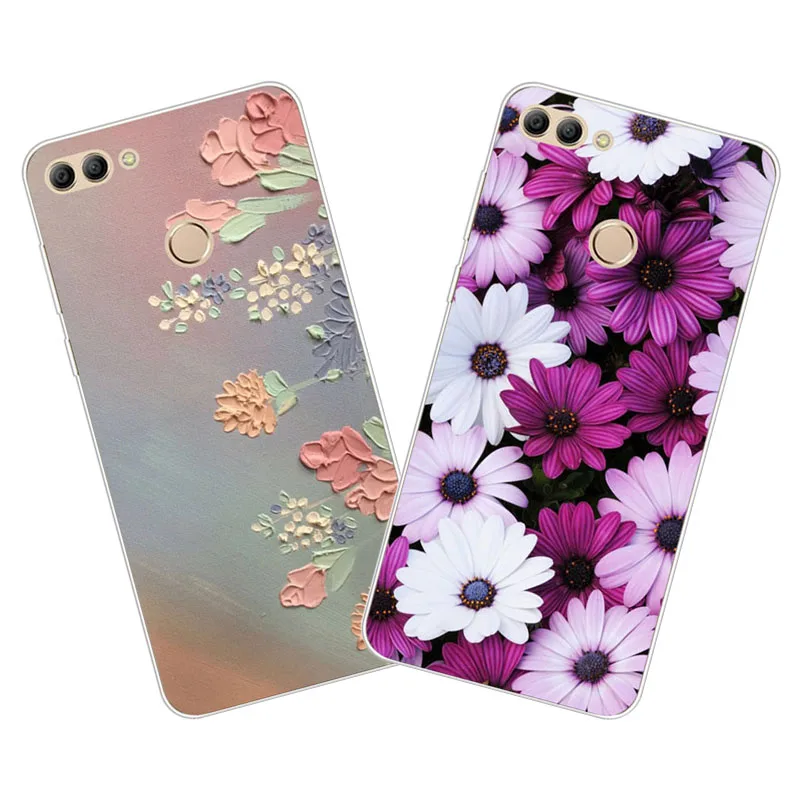 

huawei y9 2018 Case,Silicon Colorful flowers Painting Soft TPU Back Cover for huawei y9 2018 Phone protect cases shell