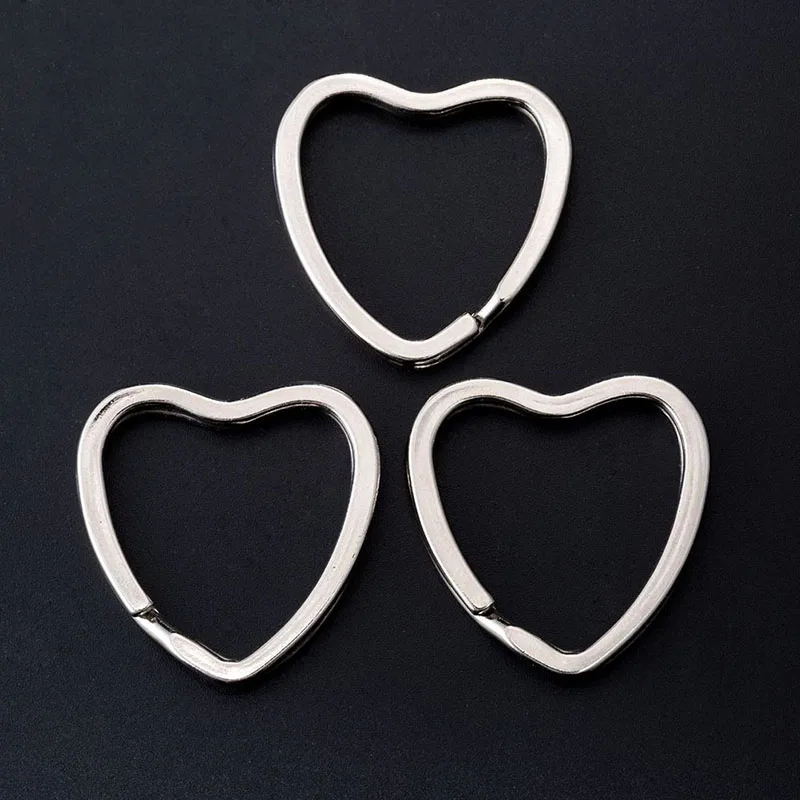 

10PCS Heart shape DIY Metal Key Holder Split Rings Keyring Keychain Hoop Loop