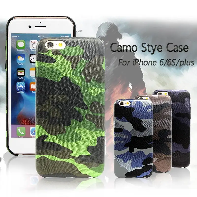 New Design Thin Combo Armor Camouflage Case Cover for iPhone 6 6S Plus 4.7" 5.5" Coque Fundas Leather Cases For iphone SE 5 5s