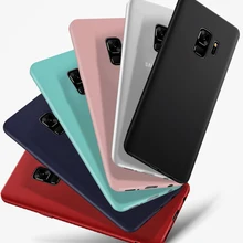 Цвет матовый чехол для samsung Galaxy S9 S8 плюс S6 S7 край J3 J5 J7 A3 A5 A7 J4 J6 J8 A6 A8 плюс Мягкий силиконовый чехол