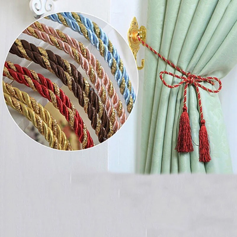 Fashion 1PCS Window Cotton Rope Tie Backs Curtain Fringe Tiebacks Room Tassel Decor 8 Colors Curtain Ropes