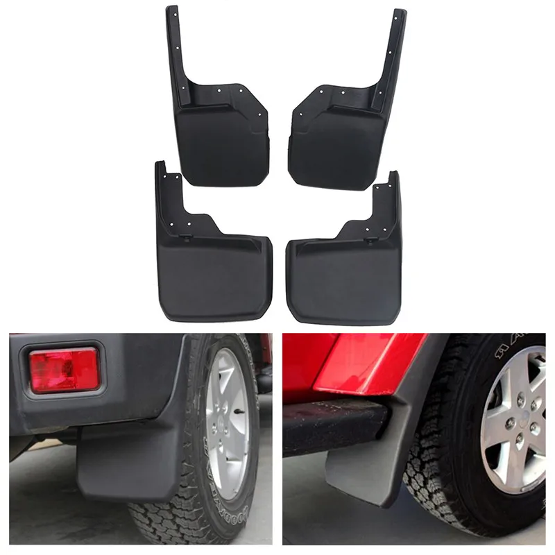 4x Front Rear Mud Flaps For Jeep Wrangler JK Sport X Sahara Rubicon Unlimited  2007 - 2017 Mudguards Splash Guards WISENGEAR (6)