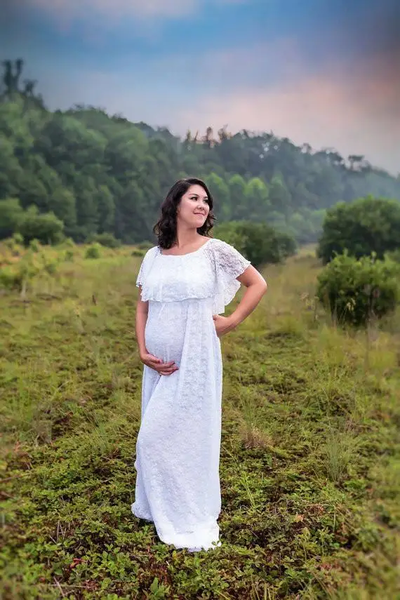Maternity Pregnancy Dress Photography Props Lace Fancy Maxi Maternity Gown Clothes For Photo Shoots 2019 Women Pregnant Dresses (4)