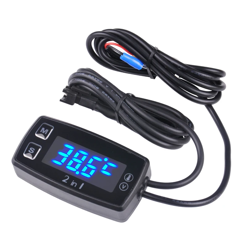 Runleader LED Digital TM008 thermometer voltmeter temperature meter for pit bike ATV outboard glide - 32730682437