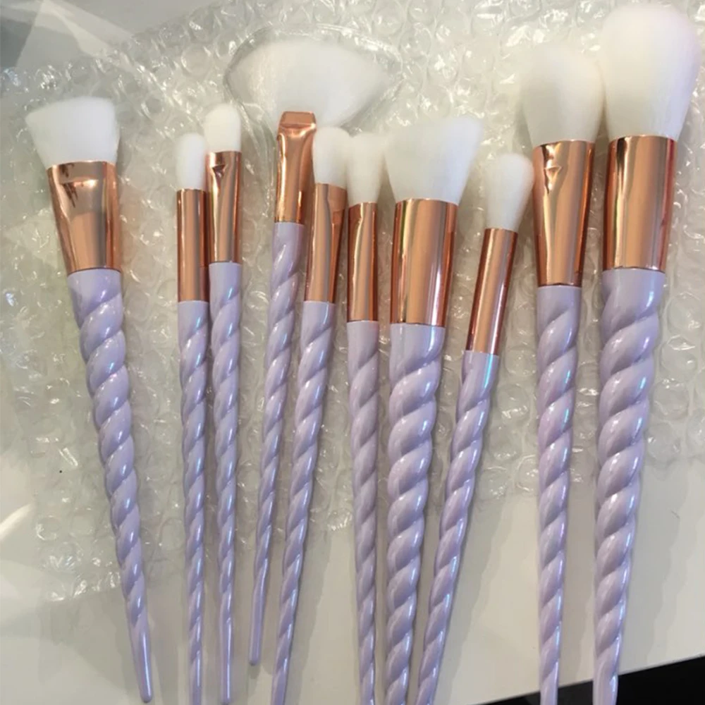 

Vander 10Pcs/Kits Purple Makeup Brushes Professional Set Cosmetics Makeup Brush Tools Foundation Brush For Face Make Up Brushes