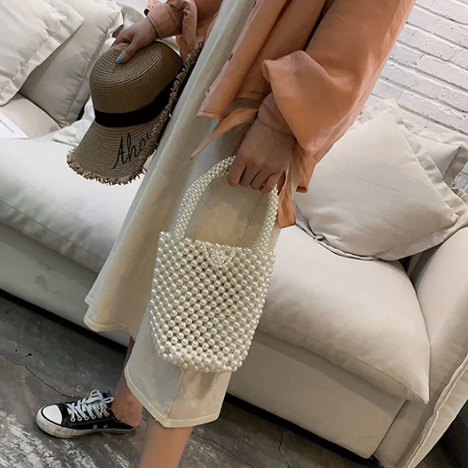 Модный с жемчугом ручной работы сумки женские сумки Дамская Вечерняя Сумка через плечо мини-сумочка для телефона элегантная сумка-мессенджер с бисером