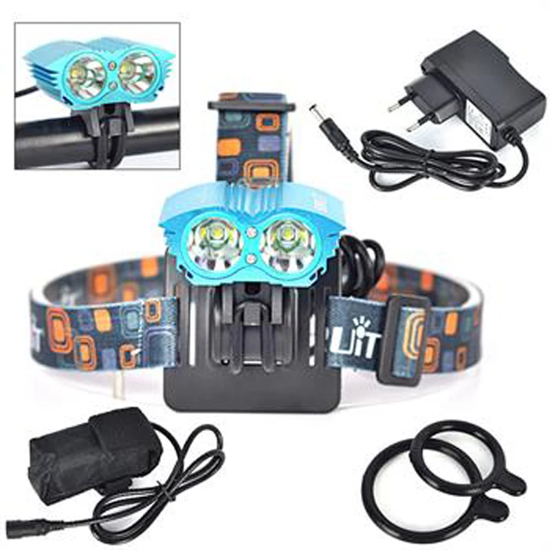 

BORUIT 6000Lm 2x XM-L T6 LED Front Bicycle Head Lamp Bike Light Headlamp+Battery