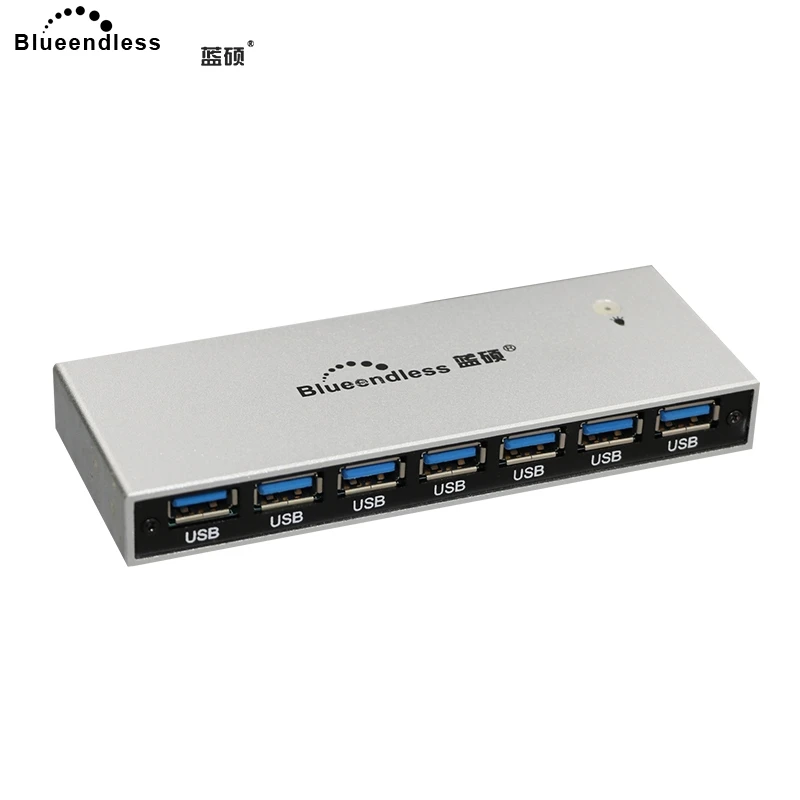 Blueendless бесплатная доставка 7 портовый USB концентратор 3 0 алюминиевый зарядный для