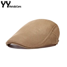 Британский Стиль Классические мужские сетчатые береты остроконечная Кепка кепки-береты шляпы дышащая Кепка с якорем Newsboy Gorros Hombre Винтаж YY18089