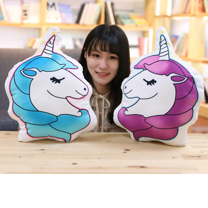 

Drop Shipping 50*30 cm Cartoon Unicorn Pillow Cushion Stuffed Short Plush Toy Doll For Children Girlfriend Holiday Gift