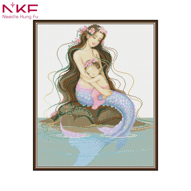 

New DIY 5D Square Full Diamond Painting Cartoon Round Diamond Cross Stitch Diamond Embroidery Little Mermaid Princess Mosaic Kit