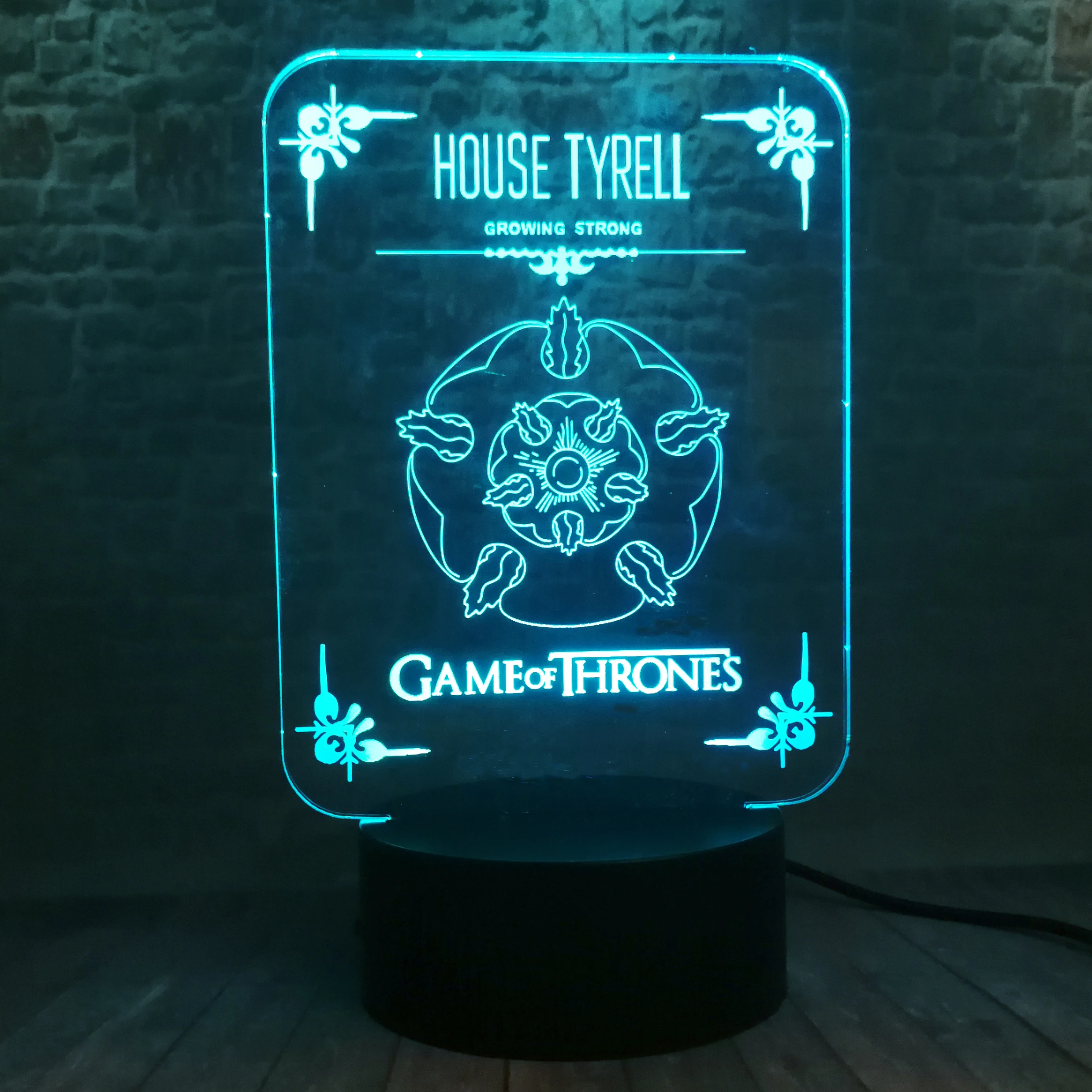 Железный дом Tyrell логотип светодиодный ночник 7 цветов меняющийся ребенок дети
