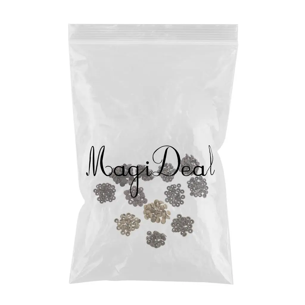 90 Sets Metal Snap Buttons Press Stud Popper Fasteners 12.5mm 15mm Round for Leather Clothes Bags Sewing Accessories