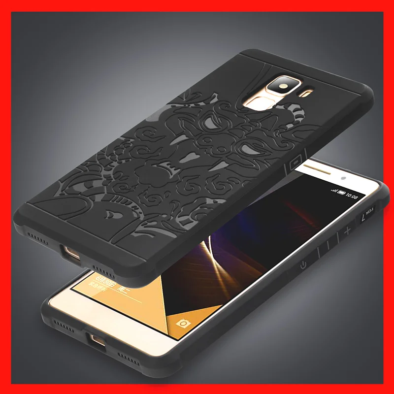 ТПУ Soft для huawei Honor 7 PLK L01 UL00 AL10 3D рельефный чехол телефон задняя крышка Honor7