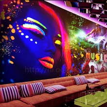 Пользовательские 3D печати DIY Ткань текстильные обои для стен тканью фрески матовый шелк KTV fantasty музыка бесшовные характер моющиеся