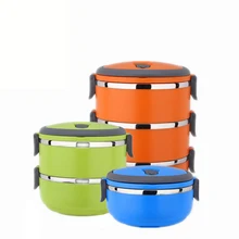Koreanische Runde Form Tragbare Lebensmittelbehälter Edelstahl Thermal Isolierte Lunch Box Bento Essen Picknick-behälter für kinder