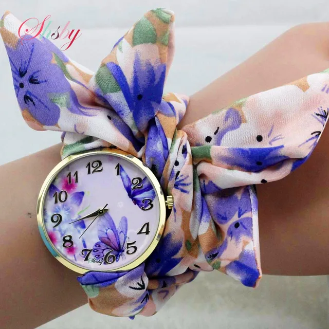 shsby Ladies Butterfly orchid flower cloth wristwatch fashion women dress watch shsby Ladies Butterfly orchid flower cloth wristwatch fashion women dress watch