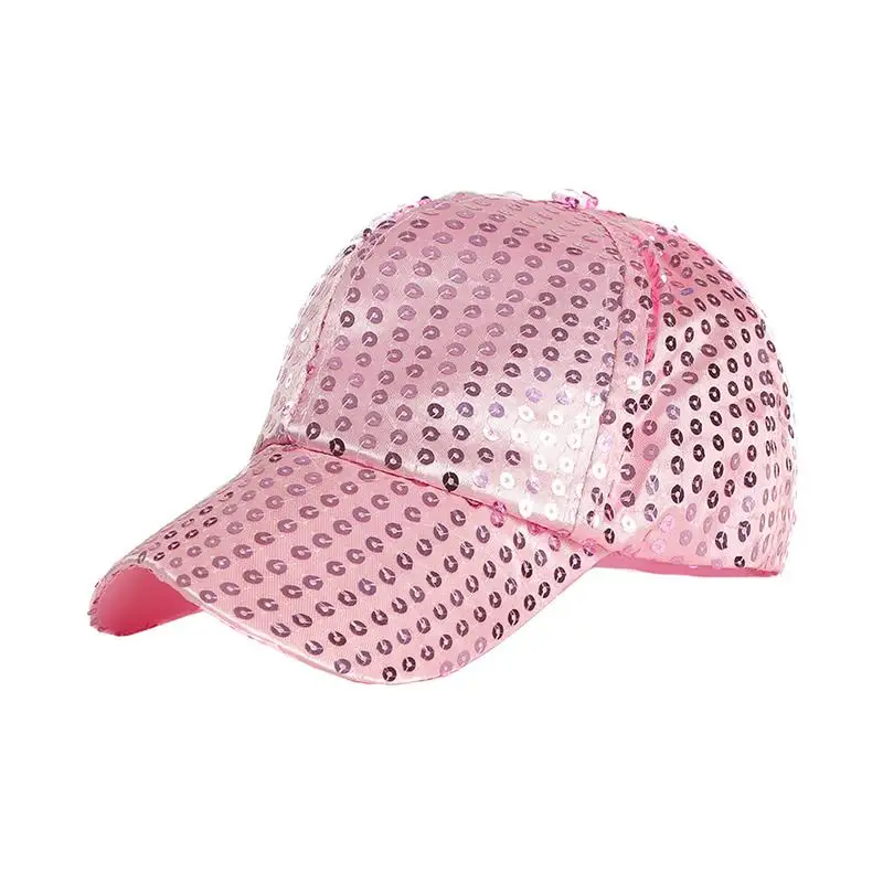 Pink Горячая многоцветная бейсбольная кепка регулируемая модная Sequin летняя кепка-бейсболка дышащая солнцезащитная Кепка Беговая шапочка для верховой езды - Цвет: Pink