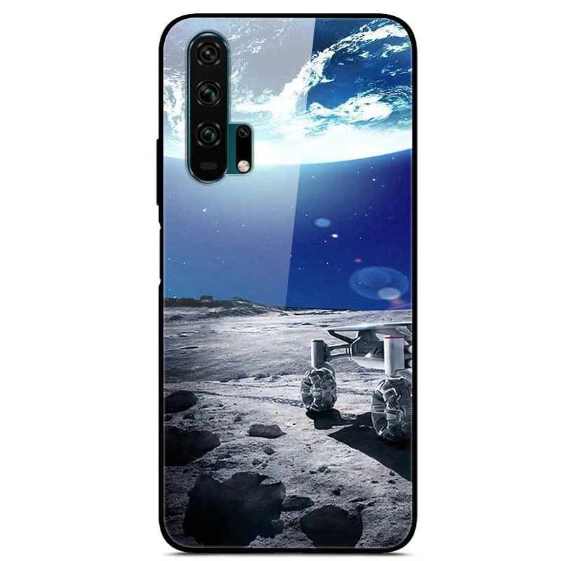 Закаленное стекло Чехол для Huawei Honor 20 Case Жесткий ПК Красочный чехол для Huawei Honor 20 Pro 20S Бампер чехол на телефона хонор20 20про - Цвет: 35