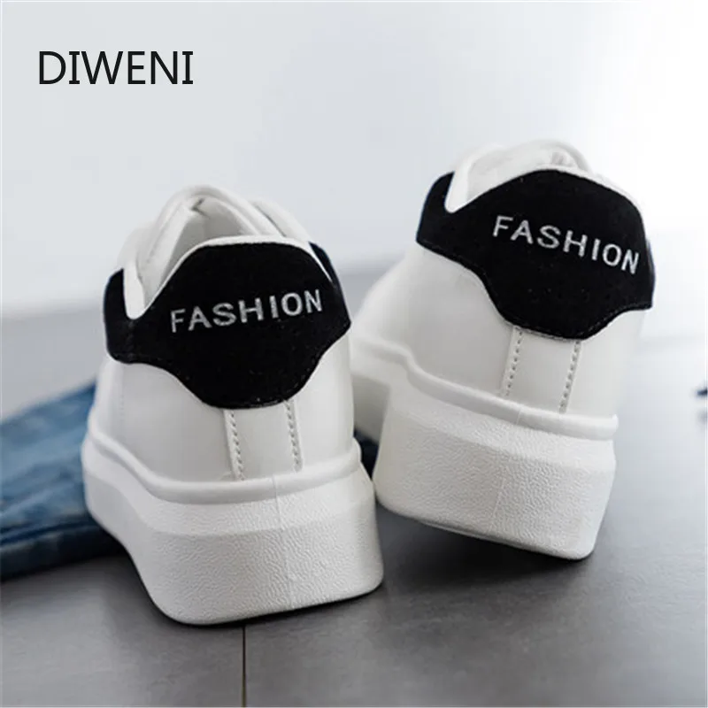

DIWEINI 2019 Autumn Women Shoes White Sneakers For Women Vulcanize Shoes Spring Krasovki Women Casual Shoes Basket Trainers b17