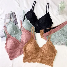 Комплекты белья с цветочными кружевами, женский сексуальный ультратонкий бюстгальтер с подкладкой, одежда для сна, удобное нижнее белье с глубоким v-образным вырезом, Женский комплект с бюстгальтером