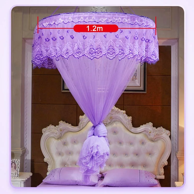 Round Lace Curtain Dome Princess Queen Bed Canopy Netting Mosquito Nets