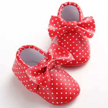 

Newborn baby girl princess shoes cute toddler shoes fashion candy color polka dot bow kid shoes