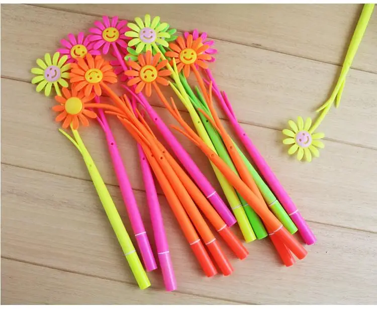 Креативная Цветочная шариковая ручка ярких цветов со смайликом милая Шариковая ручка в рулоне подарочные ручки Товары для офиса и школы G018
