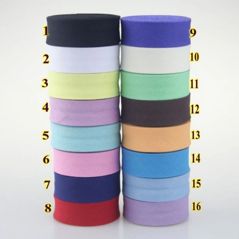 1'' 25mm Width Cotton Bias Tape For Craft Sewing DIY Clothing ironed single fold Bias binding Fabric needlework accessories