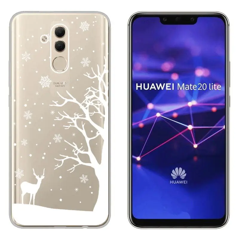 sFor Huawei Mate 20 lite Christmas Case Cover With Santa Claus Deer Patterned Phone Coque Cover For Huawei P8 Lite 2017 Honor 8X (1)