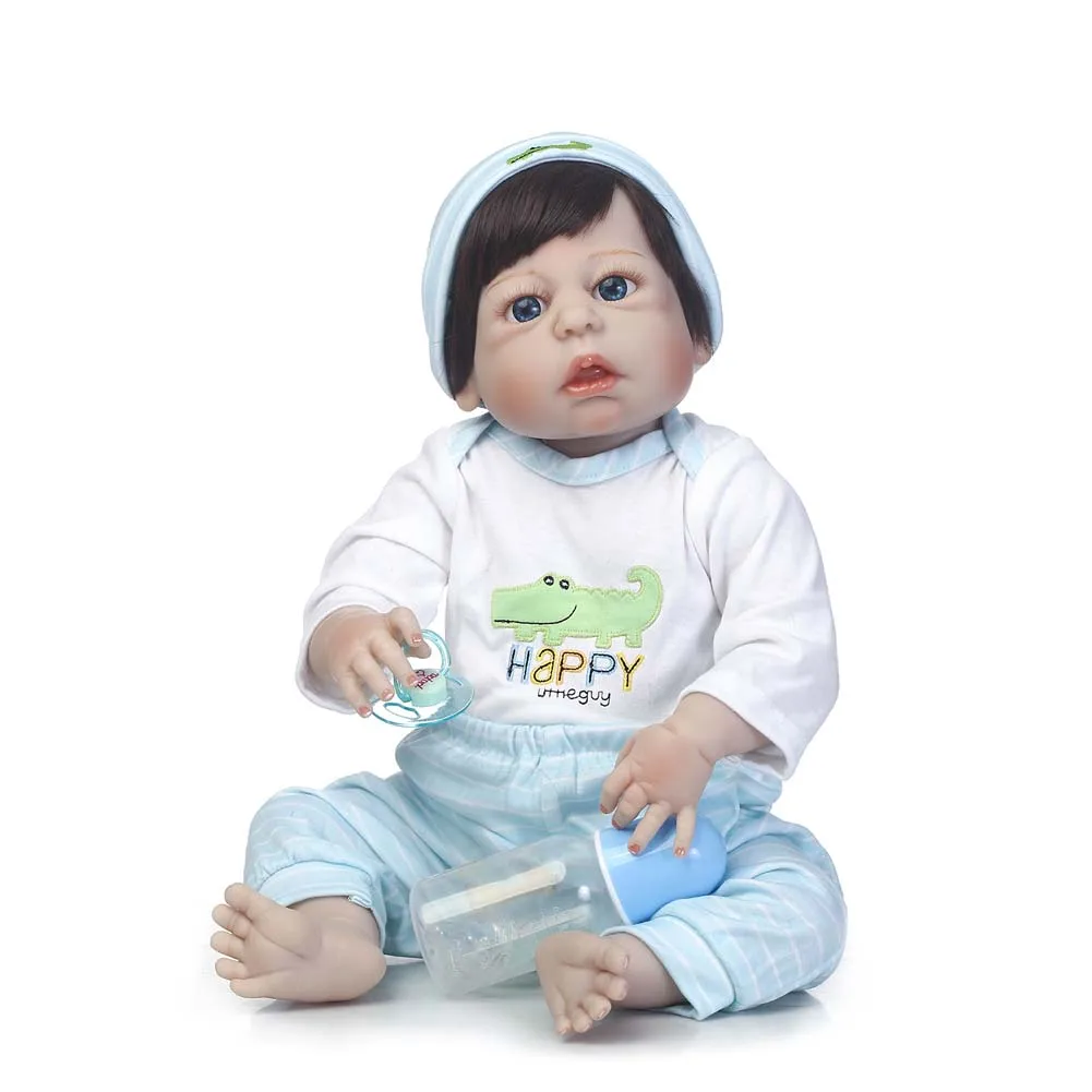 

NPK 56cm Lifelike Reborn Newborn Doll Set Silicone Boy Baby Dolls for Kids Playmate Toy Gift YH-17